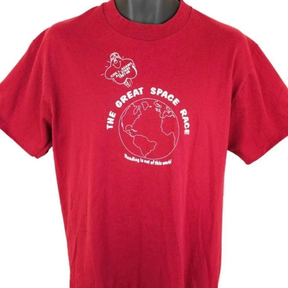 Vintage Great Space Race T Shirt Mens Size Large 90s ReadingβBooks Made In USA